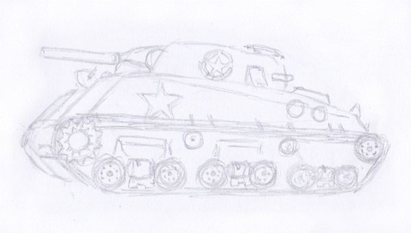 Gambar Sketsa Alat Transportasi Tank
